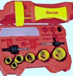 KDP06034-N Starrett DH Locksmiths/Doorlock Kit w/ 6 Holesaws and 3 Accessories